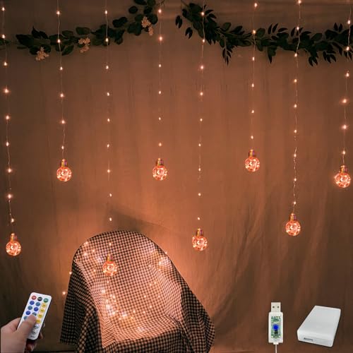 YOLIGHT Wishing Ball Curtain Lights 200 LED Window Curtain String