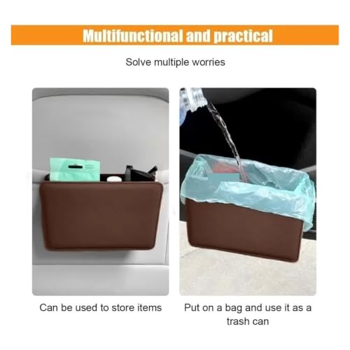 Bote basura universal para coche e interior impermeable marrón 5