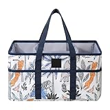 Unterbettkommode Wickeltisch-Organizer, Baby-Caddy, Wickeltasche für Neugeborene, großer, faltbarer Taschen-Organizer mit Schubladen, Aufbewahrung für Feuchttücher und Babytaschen ( Waldpark) ( B, A)
