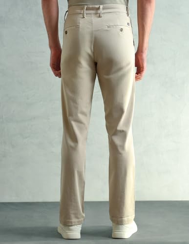 Image of Arrow Sport Men Slim fit Cotton SolidMid Rise waistTrousers