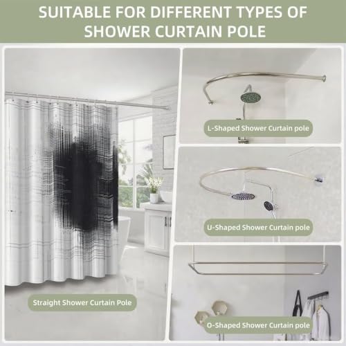 Rideau de douche imperméable et lesté 180x180 cm lavable en machine - 6