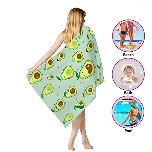 Sunuan Avocado Beach Towel Oversized Microfiber Quick Dry Bath Towels Gift Thick Sand Free Beach Towels For Kids Adult Travel Pool Swimming Camping (52"X33") #TOP2