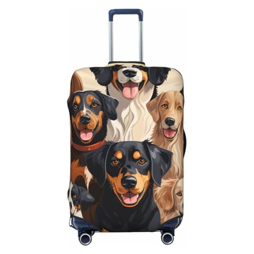 Cute Dogs Animals Luggage Covers For Suitcase, Suitcase Cover Protector Anti-Scratch Travel Suitcase Cover Fit 18-32 Inch Luggage