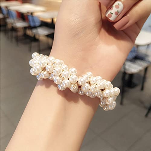 Lovef 3 Pcs Fashion Women Pearls Beads Hair Band Rope Scrunchie Ponytail Holder #TOP4