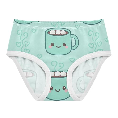 Girls' Triangle Panties Organic Underwear for Toddlers Hot Cocoa Mug Seamless Pattern