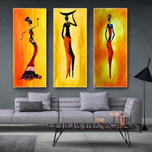 Portrait femme africaine toile abstraite pour créer une ambiance chaleureuse au salon