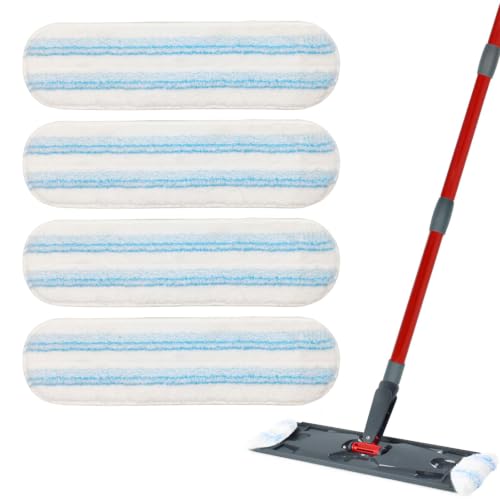 Frogetu 4 Piezas Compatible con Vileda H2Pro Recambio Fregona Mopa Plana Kit,Microfibra Funda de Repuesto,Apto para Todo Tipo de Suelos Duros