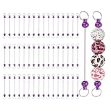 PATIKIL 50 Piezas De Barra Para Llaveros Con Abalorios, Barras En Blanco Para Llaveros Con Abalorios, Lote De Varillas Para Hacer Llaveros, Abalorio Focal, Mochila, Morado