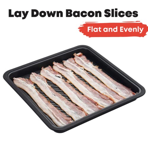 Maconee Non-Plastic Microwave Bacon Browning Tray, Grill, And Crisper Pan - Large, Crispy, And Safe Cooking Plate For Easy Bacon Preparation #TOP1