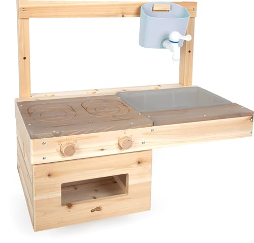 Small Foot Cuisine de Boue à Suspendre, Cuisine de Jeu compacte en Bois, idéale pour Les Petits Jardins, balcons ou Maisons de Jeu, 12791