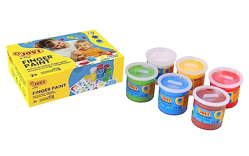Jovi - Lakier do malowania palcami - 6 różnych kolorów, 125 ml, bezglutenowy, łatwy do czyszczenia, od 2 lat (P560S)