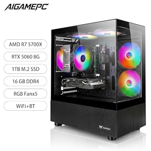 Prebuilt Gaming PC , AMD Ryzen 7 5700X, GeForce RTX 5060 Desktop, 1TB SSD — photo 2 of 6