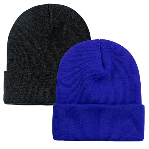 Image of ZOORON 1&2 Pack Beanie for Men Women Slouchy Beanie Hats Winter Knit Caps Soft Ski Hat Unisex