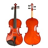 Solid Wood Fingerboard Violin Handcraft Gloss Surface +Case+Bow+Mute for Beginner Or Students Studen