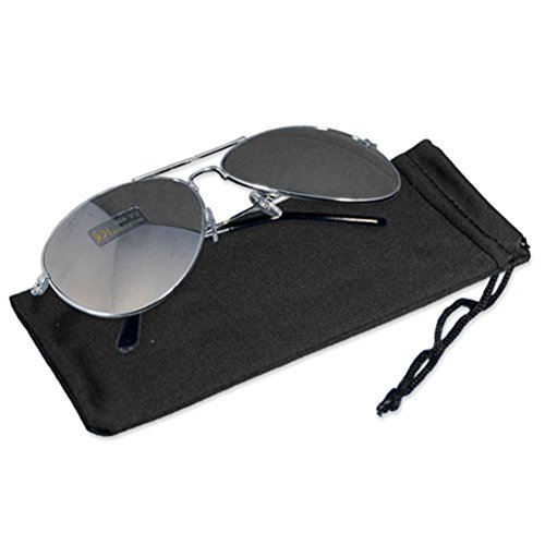 Aviator Chrome One Way Mirror Lens Sunglasses w/Micro Fiber Pouch4