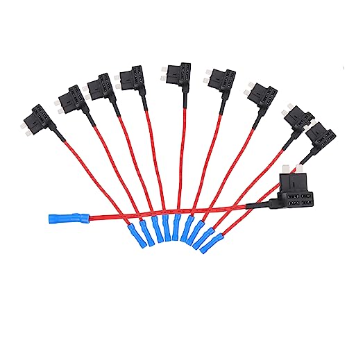 Amosfun 10 piezas Portafusibles Inline para Vehículos Soporte de Fusibles Automotriz de Alta Resistencia Eléctricas para Coche Furgoneta y Cable de Awg Resistente