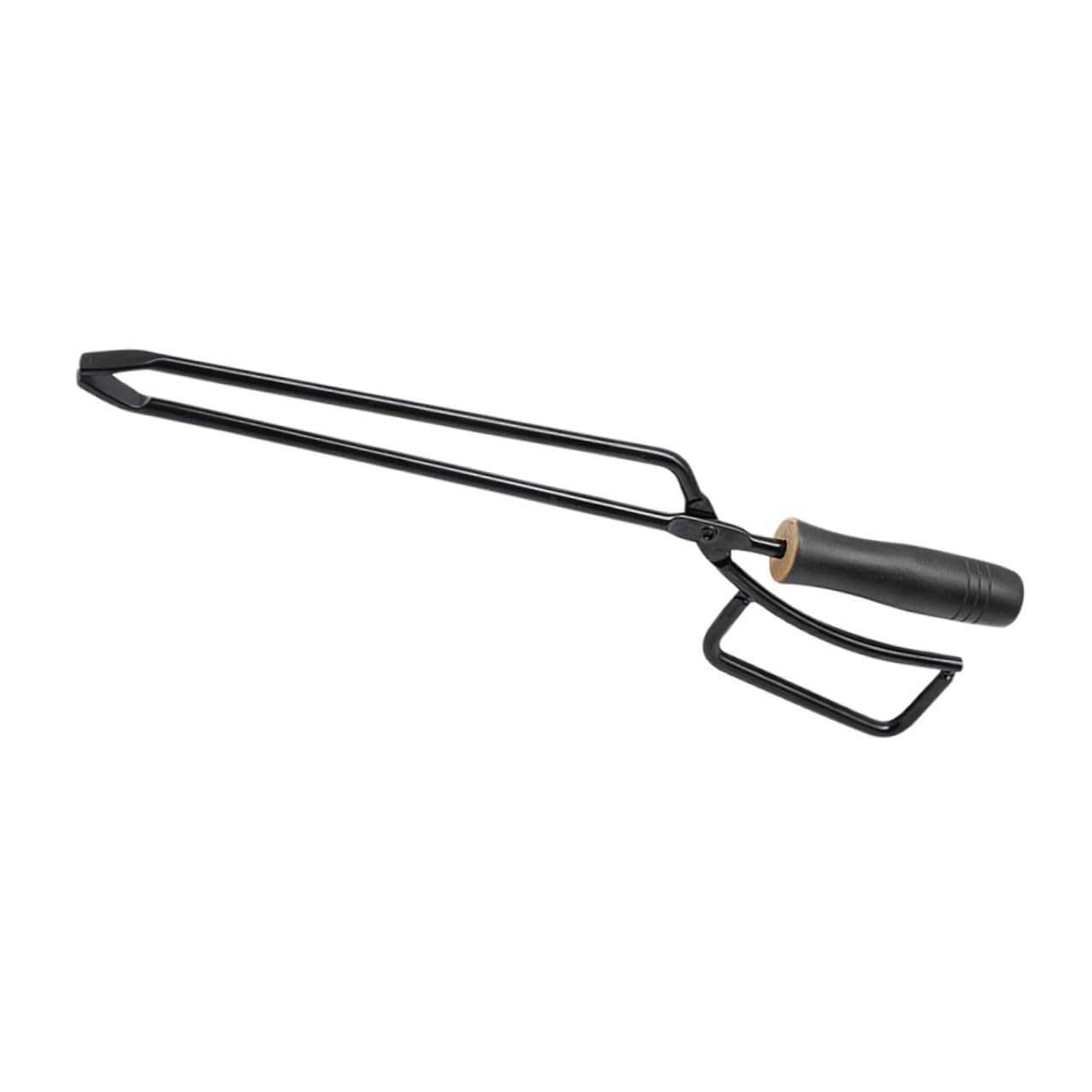 Pinzas de carbón de hierro con mango largo de madera para barbacoa y camping, herramienta de parrilla extendida antideslizante para hoguera y chimenea, accesorio perfecto para cocinar al aire libre