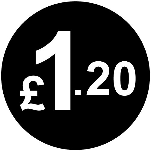 £ Black Price Stickers - 20mm, £1.20, 5000 — image 1