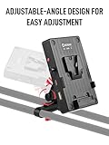 Moman VBP2 V Mount VLock Battery Plate with 15mm Rod Clamp, Dual 14.8V D-Tap Output & 8V/12V/15V DC Output & USB-C Output with 4×DC Cables and Type-C Cable for BMPCC 4K/6K DSLR Camera Camcorder - Image 4