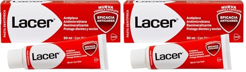 LACER - Pasta de Dientes 50 ml, Previene la Caries, Mantiene la Boca Sana, Alto Contenido en Flúor, Evita la Formación de la Placa Dental, Fortalece el Esmalte, Dentífrico con Acción Antimicrobiana