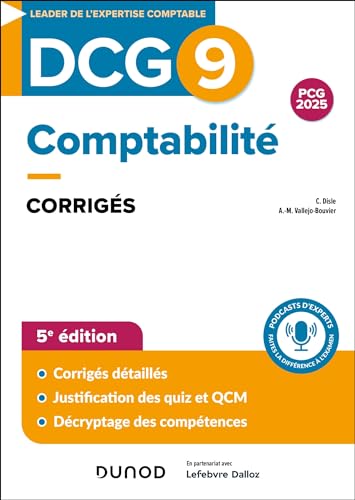 DCG 9 - Comptabilité - Corrigés - 5e éd.