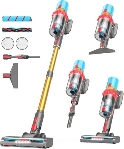 Image of Cordless Vacuum Cleaner, 600W 55KPa Max 75mins Stick Vacuum for Pet Hair