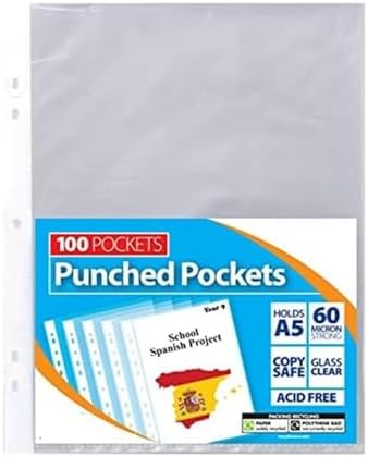 Eco-eco A5 65% Recycled Presentation 4 O Ring Binder With 12 Multi Punched Pockets, 22mm Spine, Pack Of 4 Black, Eco045x4 - View #3