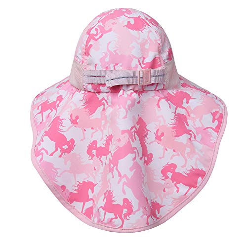 Image of icolor Kids Sun Hat UPF50+ Sun Protection Bucket Hat Toddler Summer Beach Play Hats with Neck Flap for Girl Boy Ages 3~10