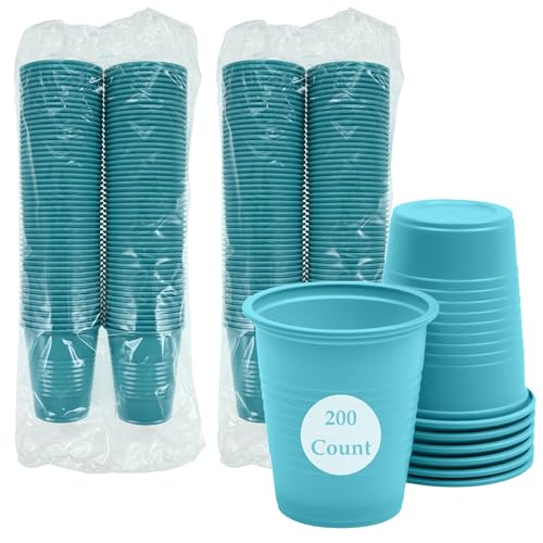 Henry Schein Disposable Cups 5 oz Blue (200 Count) Dental Rinse Cups Double-Coated for Durability Latex-Free Embossed Grip Ideal for Medical Office and Event Use