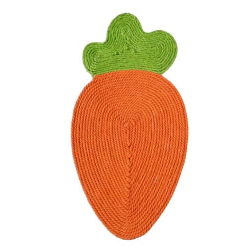 Cat Scratcher Mat, Natural Sisal Carrot Shape Cat Scratch Mats, Anti-Slip Cat Scratching Pads Toy for Indoor Cats, Horizontal Floor Cat Scratching Pads Rug