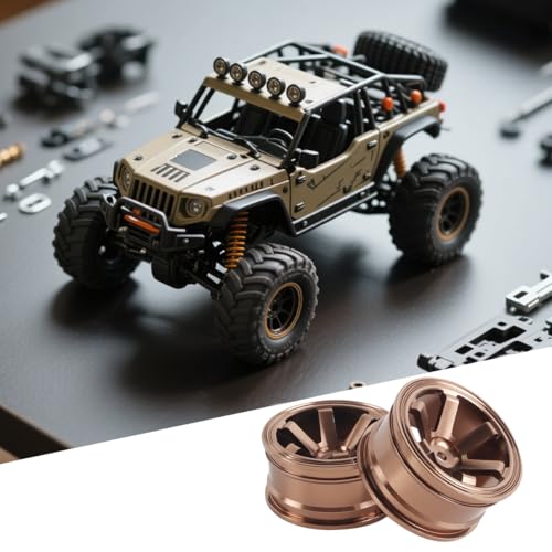 Qury 4 PCS 1,9 Zoll Legierung 6-Speichen 1: 10 RC Auto Räder braun für On-Road Drift Crawler Upgrade