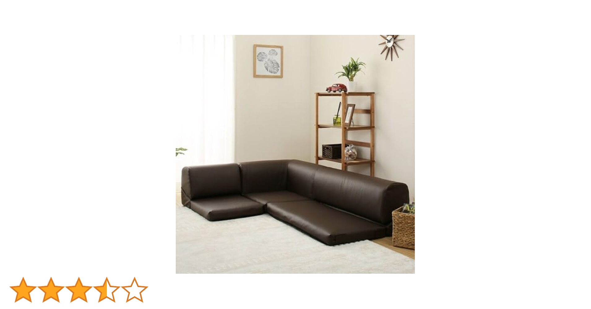 ニトリ　ポケット付きロータイプコーナーソファ3点セット (布 NV) ポケット付きロータイプコーナーソファ3点セット 布張りタイプ