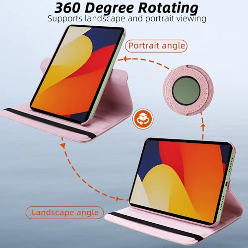 Image of TGK 360 Degree Rotating Flip Cover Case for Moto Pad 60 Pro 12.7 inch 2025 Release Tablet (Rose Gold)