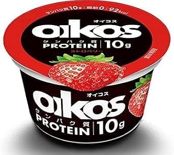 Refrigerated Danon Yogurt, Oicos, 2 Types, Set of 6 Each, 4.1 oz 113 g, 12 Pieces Blueberry, Strawberry, Disposable Spoon Included