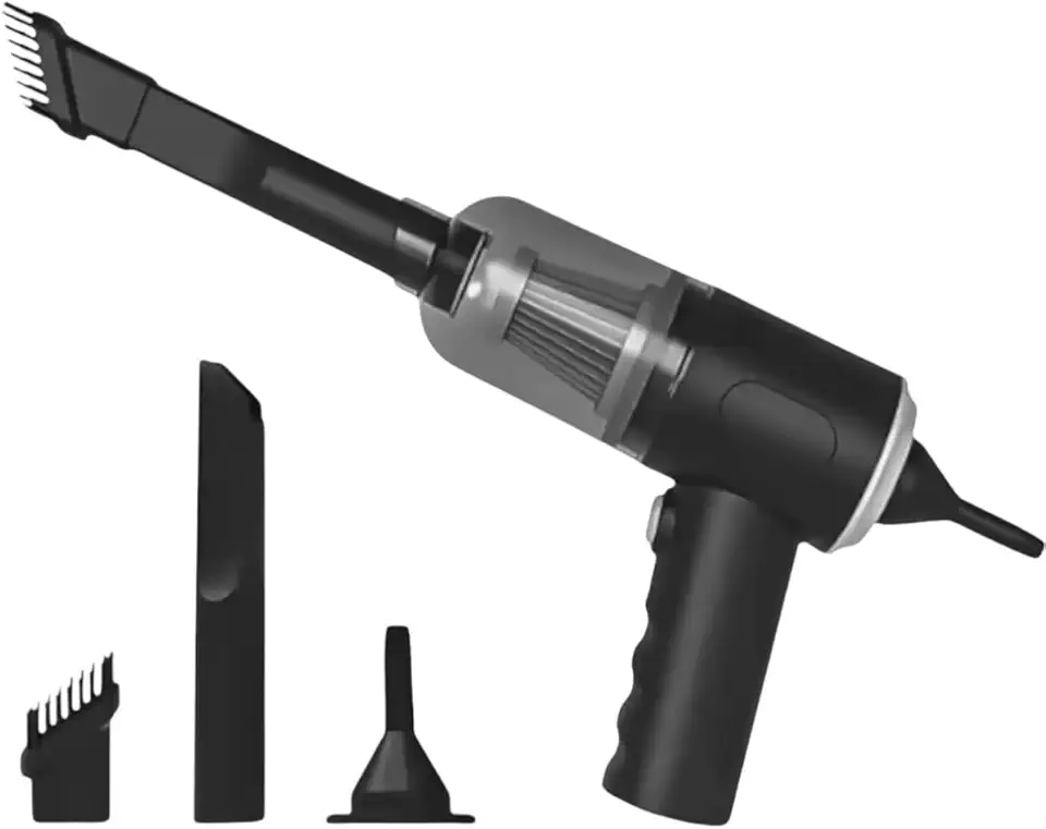 Mini Aspirador de Pó Portátil 2 em 1 Soprador de Ar Recarregável USB Sem Fio Premium para Carro Casa Escritório e Teclado com Filtro Lavável HEPA e Bocal de Sucção Potente