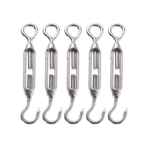 Hemobllo Juego de 5 Tensores de Acero Inoxidable para Cables con Gancho y Ojal para Ajuste de Tensión miniatura 2