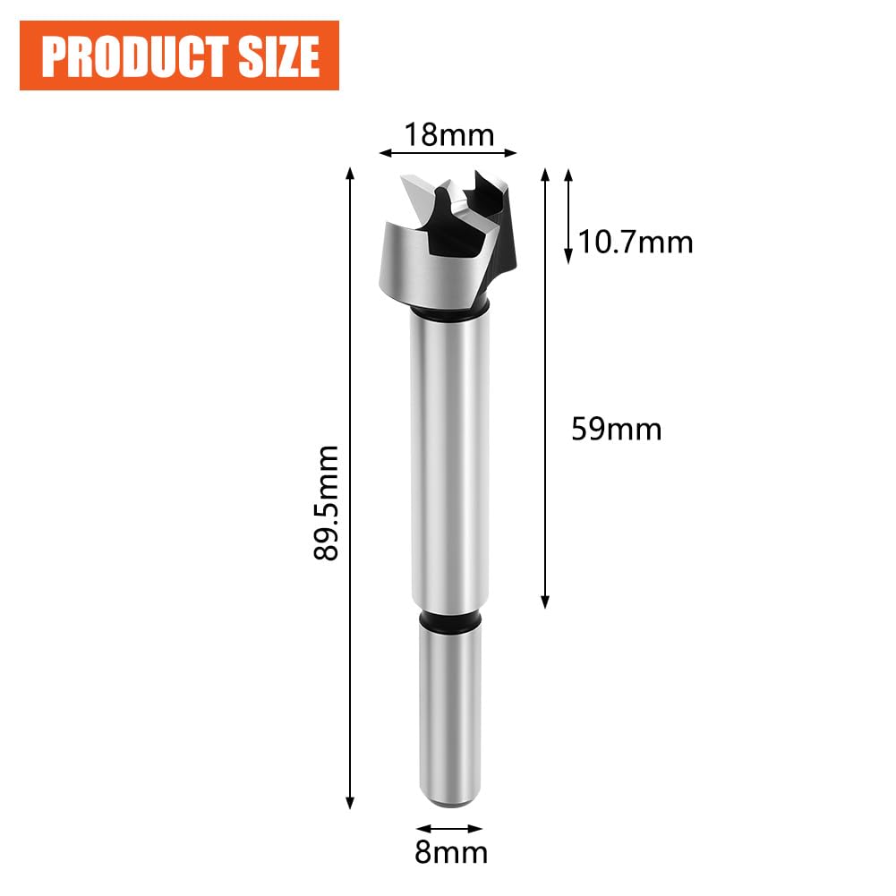 Flintronic 18mm Forstner Drill Bit, Carbide Steel Boring Hole Saw, Tipped Forstner Bit Hole Cutter - Image 2