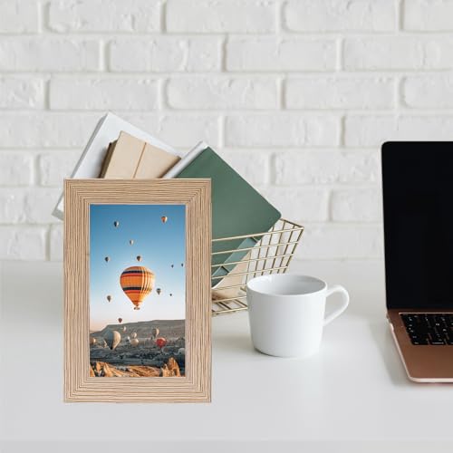 Image of JCJMY 3x5 Picture Frame for Tabletop, 3 x 5 Photo Frame with Shatter Resistant Plexiglass, Sturdy 3 by 5 Poster Frame, Rustic Brown