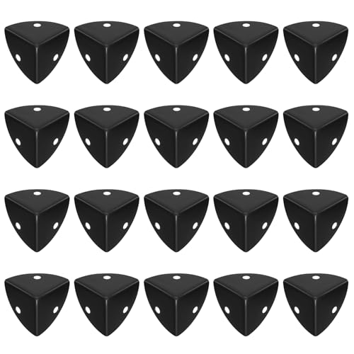 20 Pcs Protectores de Esquina de Metal, Protector Esquinas Muebles de Metal Vintage, Protectores Esquinas Bordes de Muebles Negros para Mesa, Gabinetes, Escritorios, Caja Madera
