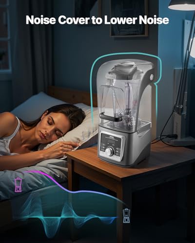 Image of VEVOR Professional Blender for Smoothies, 118 oz 1400W, with Powerful Motor, Multi-Functional Food Processing Blender with Noise Cover for Smoothie /Milkshake /Juice, Fits for Kitchen