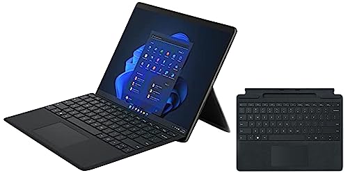 Microsoft Surface Pro8-13/13cm (5 Inch) Touch Screen - Intel i5/8GB RAM /256 GB SSD SC English Window 11 Home Graphite & Surface Pro 8 Signature Keyboard SC ENG HDWR – Black(8XA-00093), Small