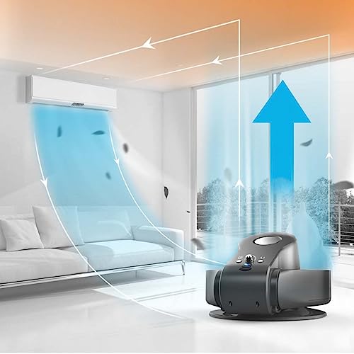 Flügelloser Wandventilator, leise, kühlend, leistungsstarker Wind für Schlafzimmer, Schreibtisch, Heimbüro, Schwarz-Weiß