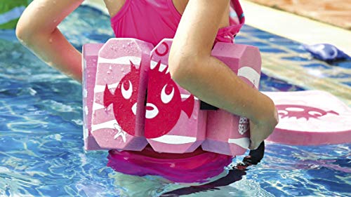 BECO Schwimmgürtel Kinder 3-6 Jahre, einstellbare Schwimmhilfe für Kinder mit 5 Blockelementen & Sicherheitsverschluss, Schwimmtrainer geeignet für 19-30 kg, Farbe: Pink