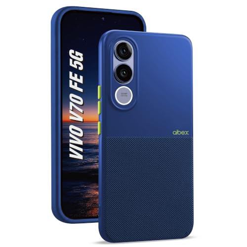 Image of AIBEX Premium Back Cover Case Compatible for Vivo V70 FE 5G | Scratch & Drop Tested Shockproof Matte Texture Case with Soft Microfibre Lining | Slim Fit Cover with Anti-Scratch Finish - Blue
