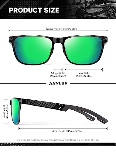 Image of Polarized Sunglasses for Men Rectangular Classic Al-Mg Metal Frame Sun Glasses Mens Sunglasses with UV Protection
