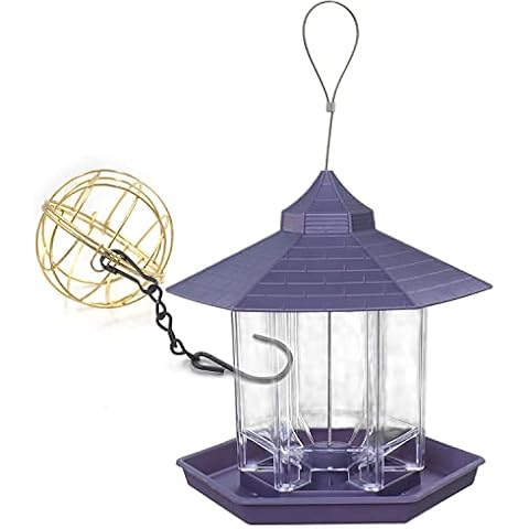 Zeqeey Mix Seed Blends Bird Feeder, Sunflower Heart Peanuts Nut Seed Birdfeeder, Food Holder for Hanging Outdoor Garden Attracting Dunnocks Sparrows Robins Wild Little Birds Cover