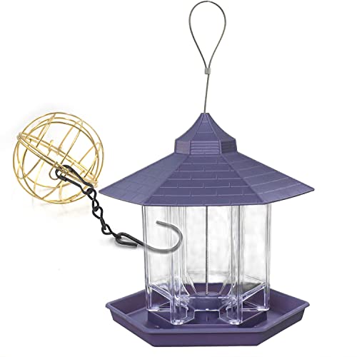 Zeqeey Mix Semillas Comedero para pájaros, corazón de girasol, cacahuetes, semillas de nueces, comedero para pájaros, comedero para colgar jardín, pájaros pequeños Cover