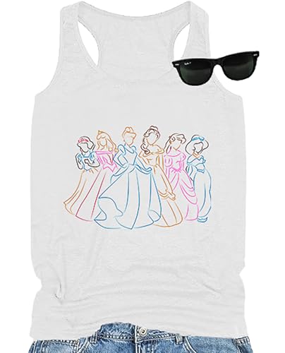 Magical Tank Tops for Women Magic Princess Shirt Magic Kingdom Graphic Tshirt Holiday Sleeveless Tee Tops