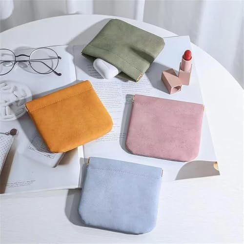 Pouchic - Personalized Snap Closure Leather Organizer Pouch,Pouchic Leather Organizer,Small Makeup Bag For Purse Lambskin (6pcs-A)2