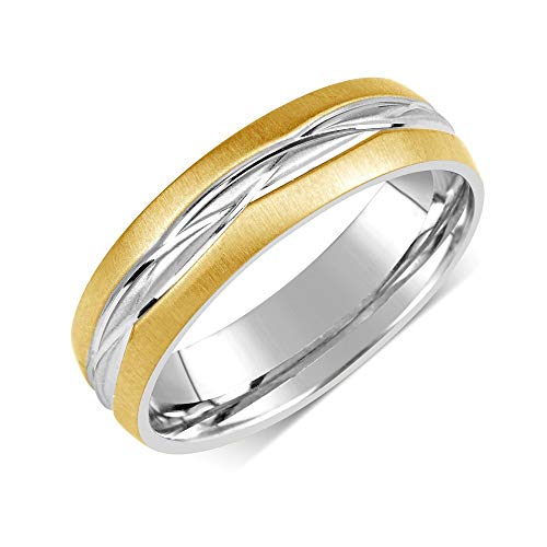 SILVEGO – RRC191 - Anillo de Boda para Mujer y Hombre de Acero Inoxidable Dorado (22) SILVEGO – RRC191 - Anillo de Boda para Mujer y Hombre de Acero Inoxidable Dorado (22)